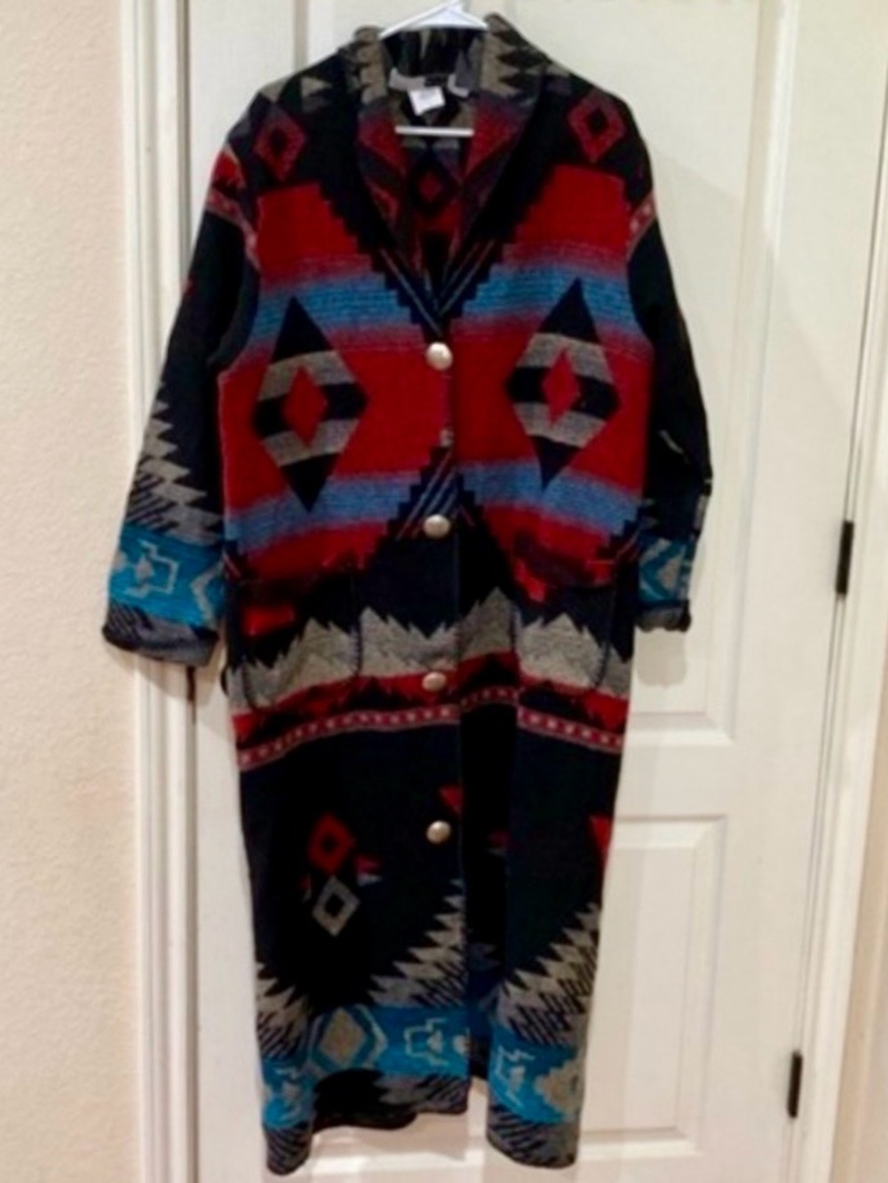Vintage Rhonda Stark Southwestern print‎ sweater coat